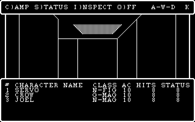 Wizardry: Proving Grounds of the Mad Overlord IBM PC/Compatibles Screenshot: Wandering the maze...which way to go?
