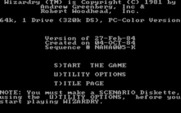 Wizardry: Proving Grounds of the Mad Overlord for IBM PC/Compatibles - Main menu (1984 version).