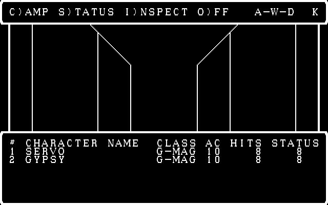 Wizardry: Proving Grounds of the Mad Overlord IBM PC/Compatibles Screenshot: Exploring the maze...
