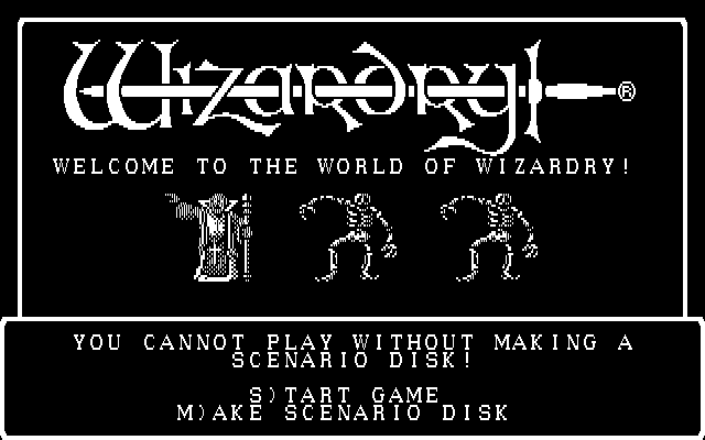 Wizardry: Proving Grounds of the Mad Overlord IBM PC/Compatibles Screenshot: Title screen.