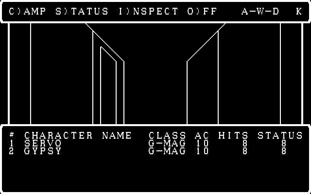 Wizardry: Proving Grounds of the Mad Overlord IBM PC/Compatibles Screenshot: A door on the left, go that way?
