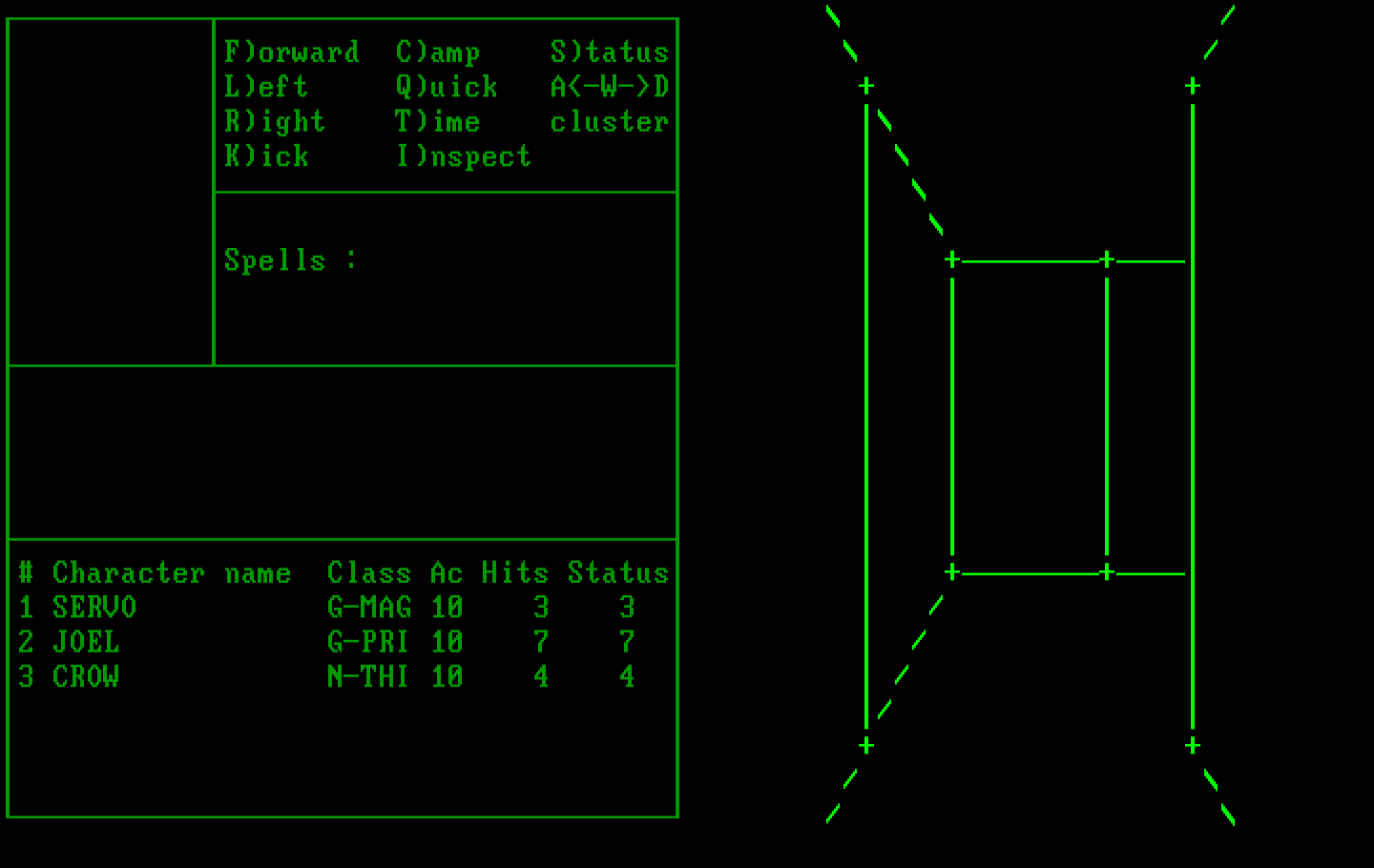 Wizardry: Proving Grounds of the Mad Overlord IBM PC/Compatibles Screenshot: Exploring...