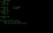 Wizardry: Proving Grounds of the Mad Overlord for IBM PC/Compatibles - Allocate some points and choose character options.