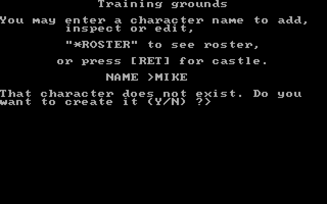 Wizardry: Proving Grounds of the Mad Overlord IBM PC/Compatibles Screenshot: First, I'll need to make some new characters.