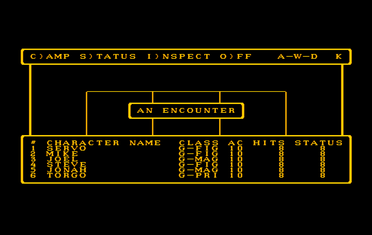 Wizardry: Proving Grounds of the Mad Overlord IBM PC/Compatibles Screenshot: It's an encounter!