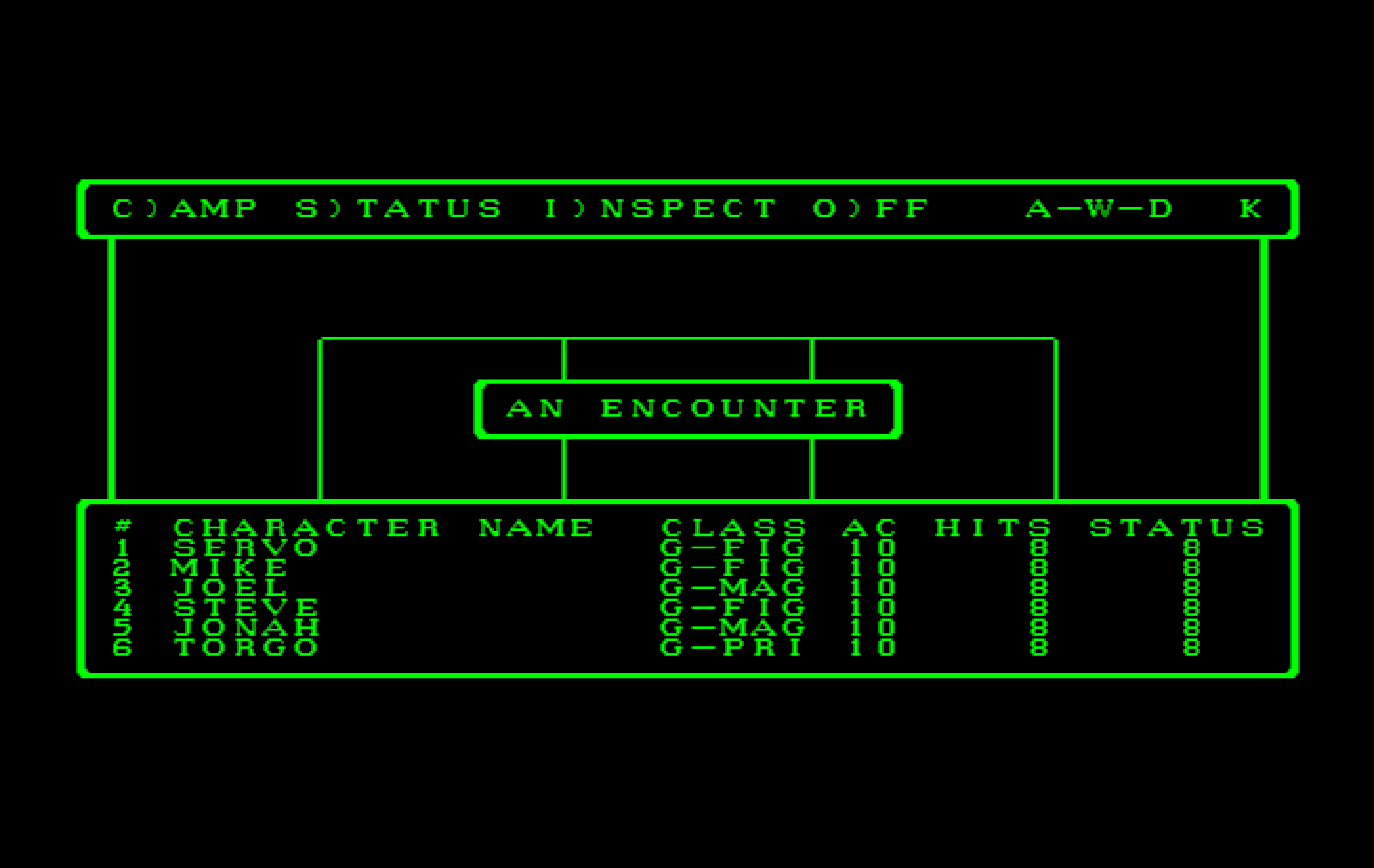 Wizardry: Proving Grounds of the Mad Overlord IBM PC/Compatibles Screenshot: It's an encounter!