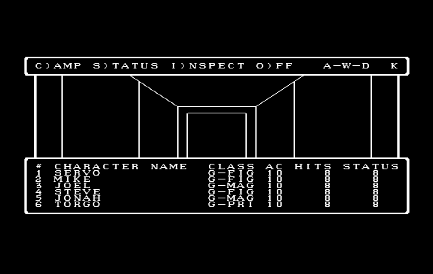 Wizardry: Proving Grounds of the Mad Overlord IBM PC/Compatibles Screenshot: A door ahead...