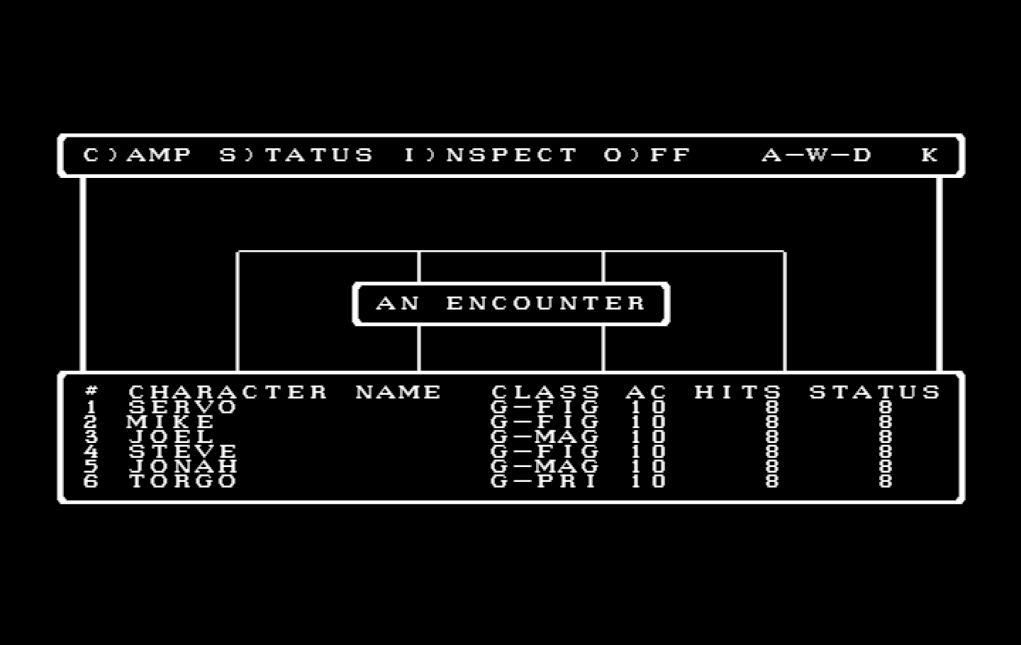 Wizardry: Proving Grounds of the Mad Overlord IBM PC/Compatibles Screenshot: It's an encounter!