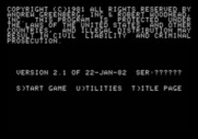 Wizardry: Proving Grounds of the Mad Overlord for Apple II - Copyright information and main menu.