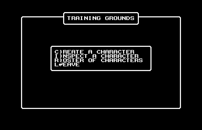 Wizardry: Proving Grounds of the Mad Overlord Commodore 64 Screenshot: First, I'll need to create some new characters.