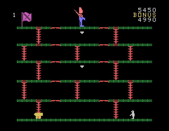 Cannonball Blitz TI-99/4A Screenshot: Round 2 start.