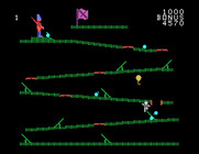 Cannonball Blitz for TI-99/4A - Being propelled up to the next platform!