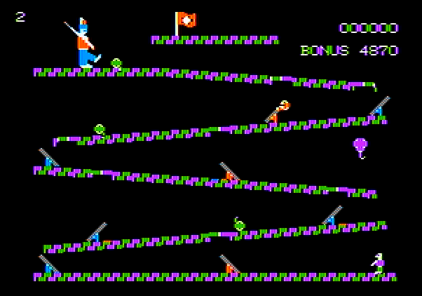 Cannonball Blitz Apple II Screenshot: Game start.