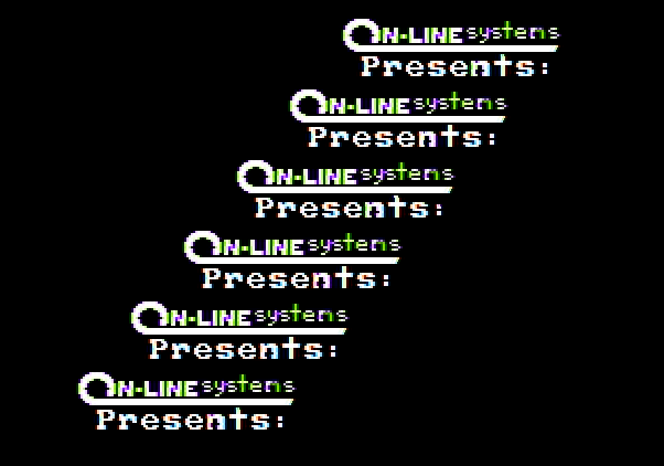 Cannonball Blitz Apple II Screenshot: On-Line Systems logo screen.