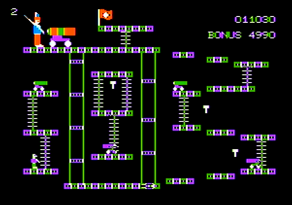 Cannonball Blitz Apple II Screenshot: Level 3 start.