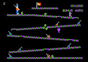 Cannonball Blitz for Apple II - I'll need to wait for the balloon in order to reach that final platform.