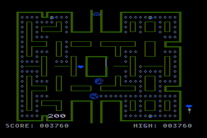 Jawbreaker Atari 8-bit Screenshot: Earn 200 points for eating the first opponent...