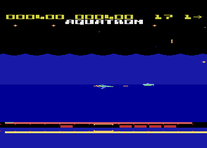 Aquatron Atari 8-bit Screenshot: Title screen.