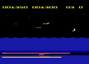 Aquatron for Atari 8-bit - Watch out for an attack from above!