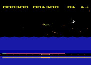 Aquatron for Atari 8-bit - Game start; blasting an opponent...