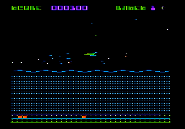 Aquatron Apple II Screenshot: Game start.