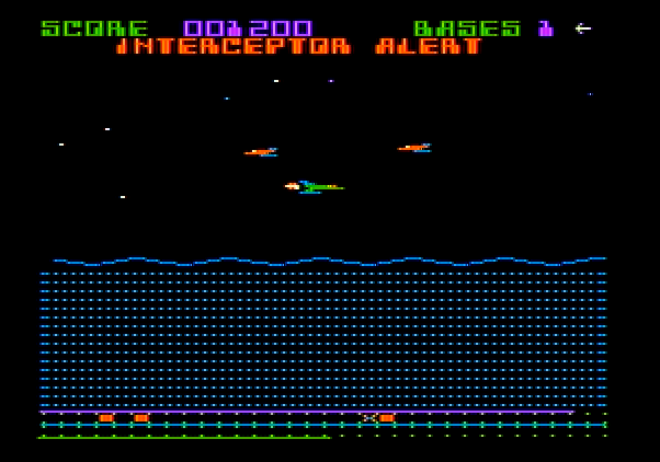 Aquatron Apple II Screenshot: Careful, don't crash into opponents!
