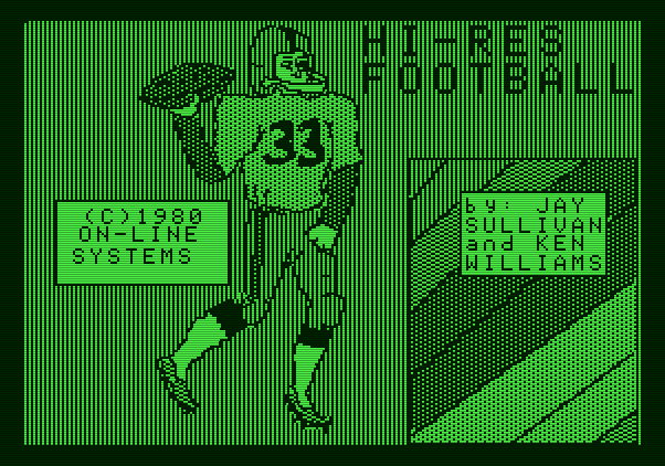 Hi-Res Football Apple II Screenshot: Title screen.