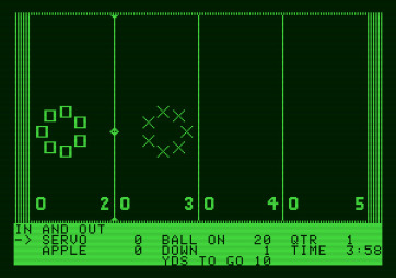 Hi-Res Football for Apple II - Game start.
