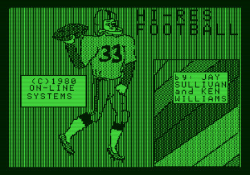 Hi-Res Football for Apple II - Title screen.