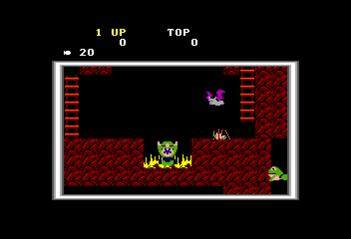 Super Pitfall TRS-80 Color Computer Screenshot: Don't fall on the spikes!