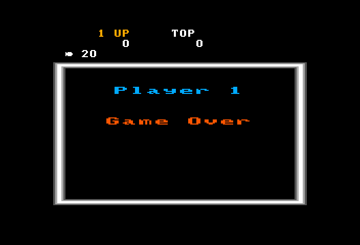 Super Pitfall TRS-80 Color Computer Screenshot: Game over.
