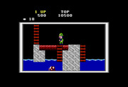 Super Pitfall for TRS-80 Color Computer - Climb up this ladder?