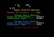 Super Pitfall for TRS-80 Color Computer - Game options.