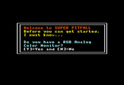 Super Pitfall for TRS-80 Color Computer - Select monitor type.