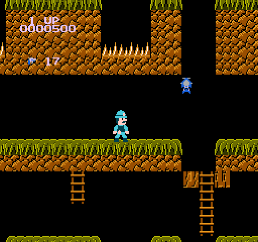 Super Pitfall NES / Famicom Screenshot: Exploring; watch out for these bats!