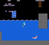 Super Pitfall for NES / Famicom - Finally reached the bottom of the waterfall, but now I'm lost...