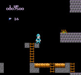 Super Pitfall for NES / Famicom - Giant spider blocks the platform.