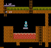 Super Pitfall for NES / Famicom - Riding a platform over the boiling water.