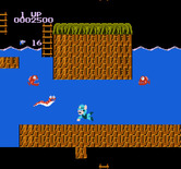 Super Pitfall for NES / Famicom - You can safely swim in water, but don't get caught by aquatic creatures!