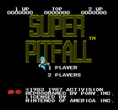Super Pitfall for NES / Famicom - Title screen.