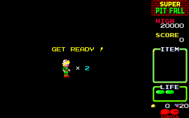 Super Pitfall PC-8800 Series Screenshot: Get ready!