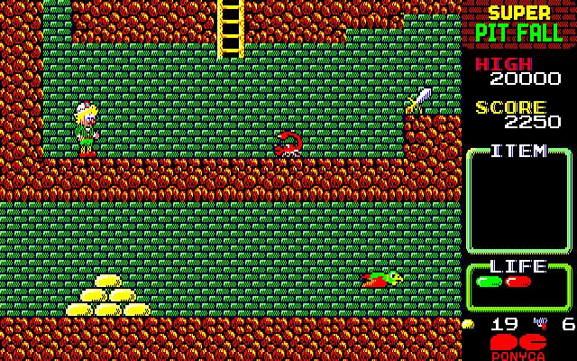 Super Pitfall PC-8800 Series Screenshot: Found an item!