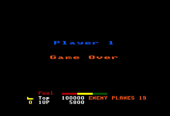 Z-89 TRS-80 Color Computer Screenshot: Game over.