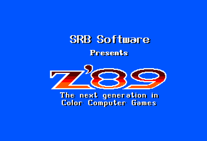 Z-89 TRS-80 Color Computer Screenshot: Loading screen (SRB Software version).