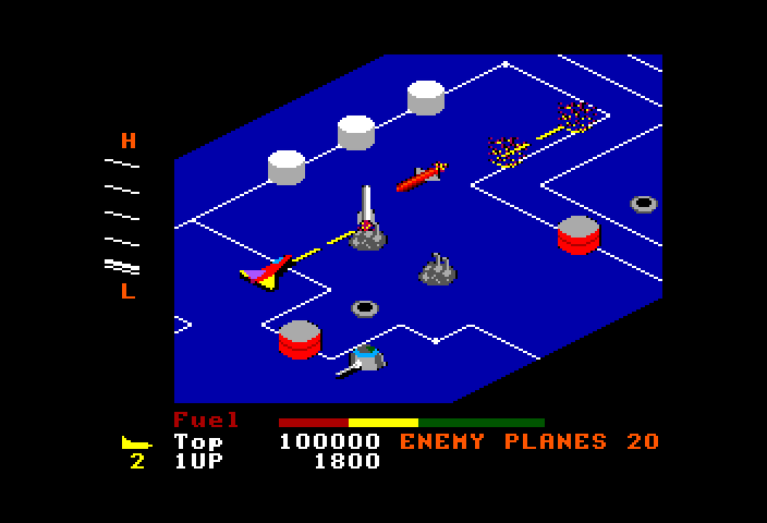 Z-89 TRS-80 Color Computer Screenshot: Watch out for this incoming missile!