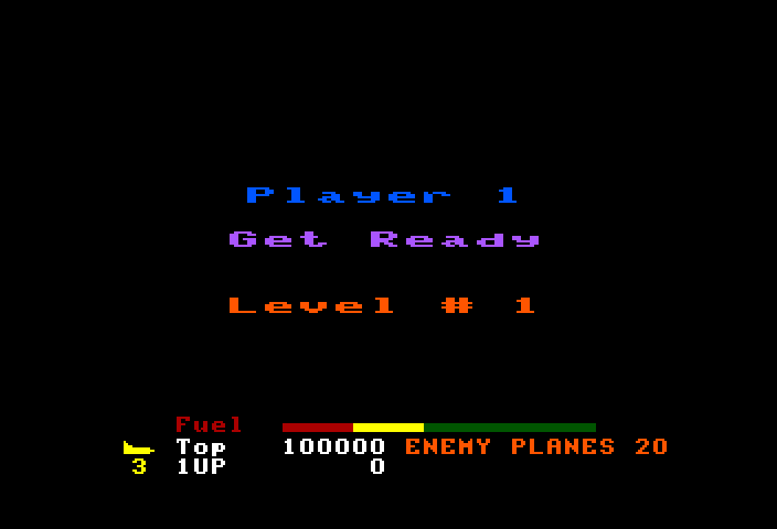 Z-89 TRS-80 Color Computer Screenshot: Get ready, player 1!