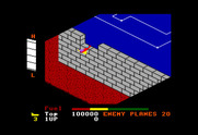 Z-89 for TRS-80 Color Computer - Game start; first, don't crash into this wall!