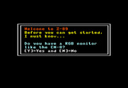 Z-89 for TRS-80 Color Computer - Select monitor type.