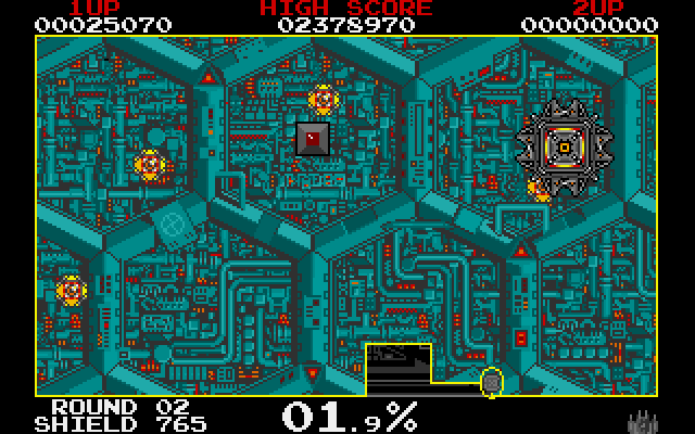 Volfied IBM PC/Compatibles Screenshot: Start of round 2.
