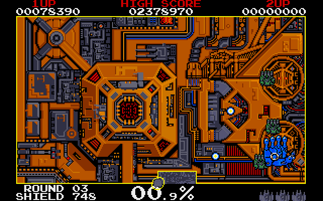 Volfied IBM PC/Compatibles Screenshot: Round 3 start.